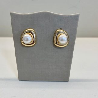 Brinco Pérola Orgânico Banhado a Ouro18k