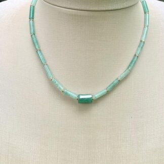 Colar Quartzo Morango Verde Banhado a Ouro18k