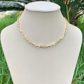 Corrente Elos Inspiração 40cm Banhado a Ouro18k