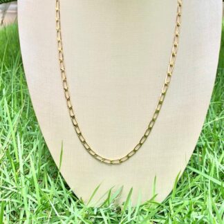 Corrente Elos Inspiração 60cm Banhada a Ouro18k