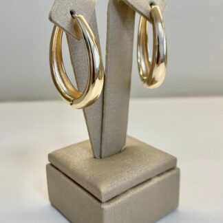 Brinco Argola Oval Click Banhado a Ouro18k