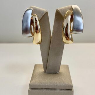 Brinco Duo com Hastes Fosca e Lisa Banhado a Ouro18k