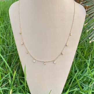 Colar Bolinhas com Ponto de Luz Banhado a Ouro18k