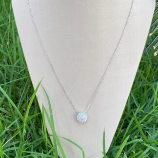 Colar Flor Cravejada de Zircônias Brancas em Prata 925