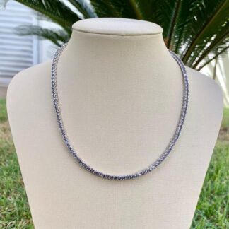 Colar Riviera 4 Garras Tanzanita em Ródio Branco