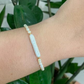 Pulseira de Pérola Natural Banhado a Ouro18k