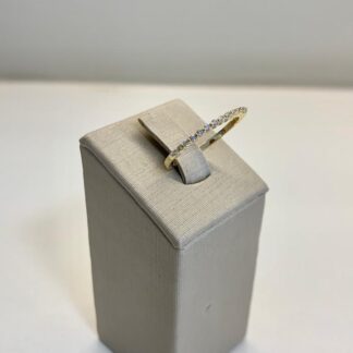 Anel Meia Aliança com Zircônia Branca Banhado a Ouro18k