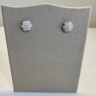 Brinco Flor de Moissanite com pedra de 1,9mm em Prata925