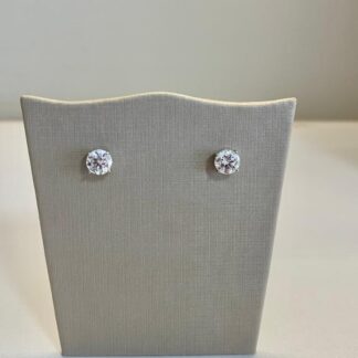 Brinco Moissanite 6,5mm em Prata 925