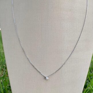 Colar Moissanite Pedra 3mm em Prata 925