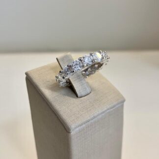 Anel Moissanite 4mm Prata em Prata 925