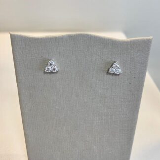 Brinco Triângulo Moissanite 3,0MM em Prata 925