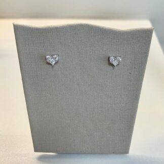 Brinco Coração Moissanite 2,5MM em Prata 925