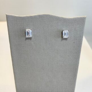 Brinco Quadrado Moissanite 3x3MM em Prata 925