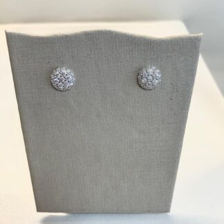 Brinco Flor Dupla Moissanite 1,4MM em Prata 925