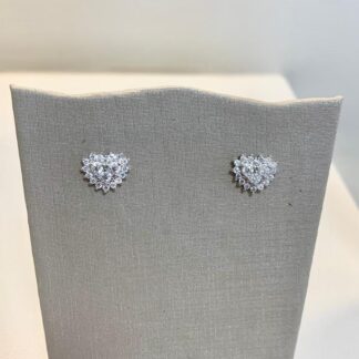 Brinco Coração G Moissanite 5,5MM em Prata 925
