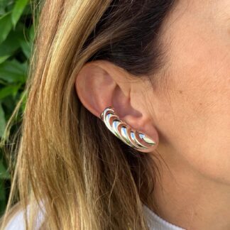 Brinco Espiral Earcuff Ródio