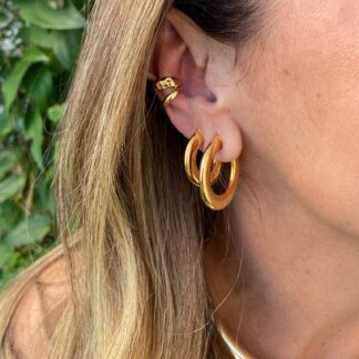 Piercing Duplo Orgânico Banhado a Ouro 18K
