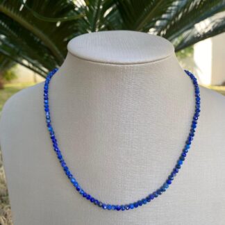 Colar Lápis Lazuli Banhado a Ouro 18k
