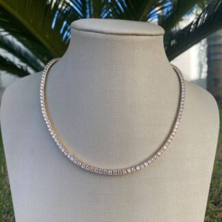 Colar Riviera de 3mm com 40cm Banhada a Ouro 18K