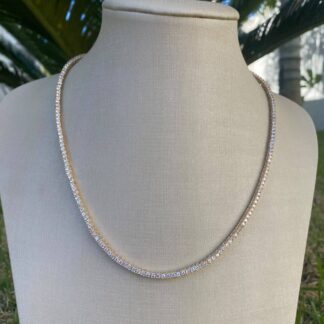 Colar Riviera de 2mm com 45cm Banhado a Ouro 18K