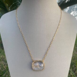 Colar com Pingente de Rútilo Banhado a Ouro 18K