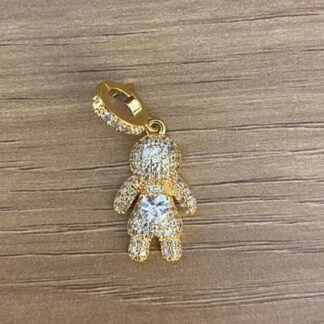 Pingente Menino Cravejado de Zircônias Banhado a Ouro 18K