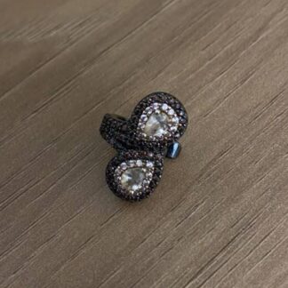 Piercing com Pedra Morganita em Ródio Negro