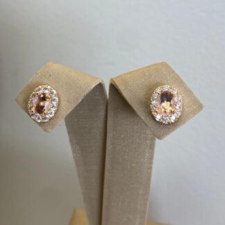 Brinco Princesa Rosa Banhado a Ouro 18K