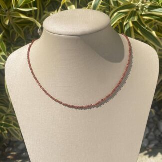 Colar Jade Marrom Banhado a Ouro 18K