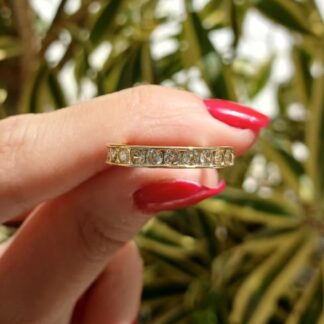 Anel com Zircônia Branca Banhado a Ouro 18K