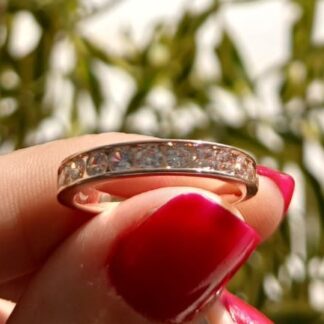 Anel de Zircônia Branca Banhado a Ouro Rose