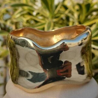 Bracelete Largo Orgânico Banhado a Ouro 18K