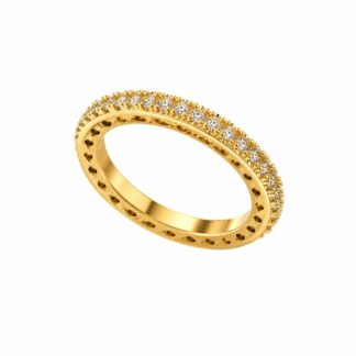 Anel de Zircônias Brancas Banhado a Ouro 18K