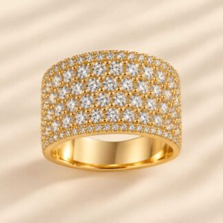 Aliança Cravejado de Zircônias Brancas Banhado a Ouro 18K