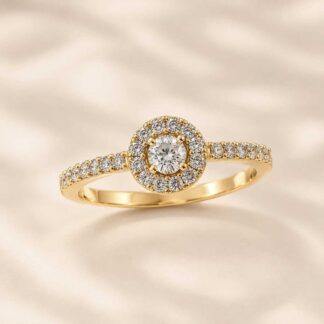 Anel Cravejado de Zircônias Brancas Banhado a Ouro 18K