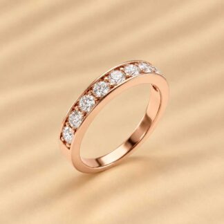 Anel de Zircônia Branca Banhado a Ouro Rose